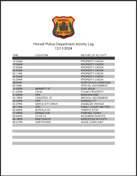 police activity log